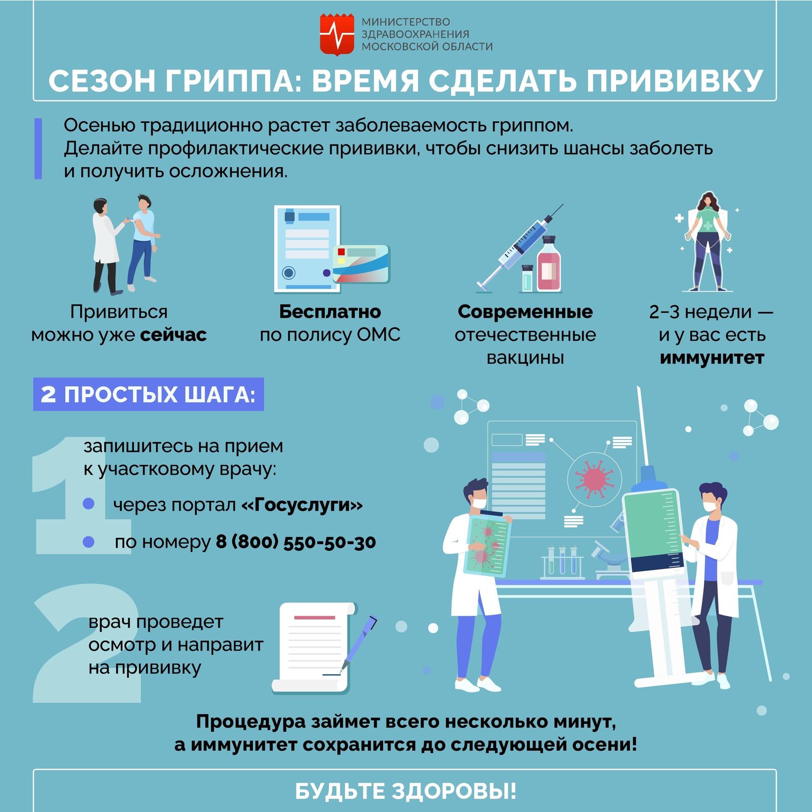 Министерство здравоохранения Московской области информирует